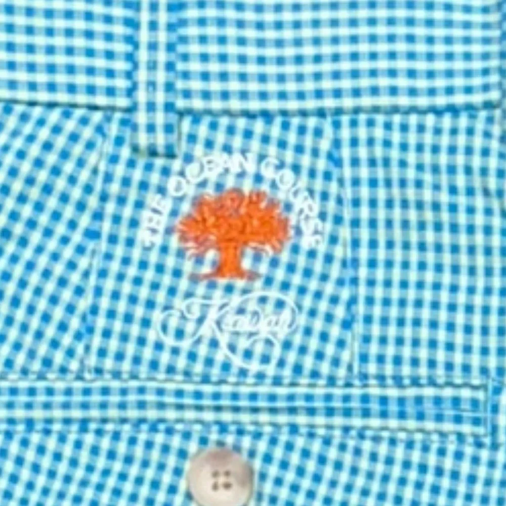 Men's‎ Peter Millar Teal Plaid Golf Shorts Size 34